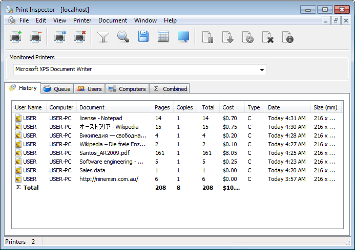 Print Inspector Screenshot